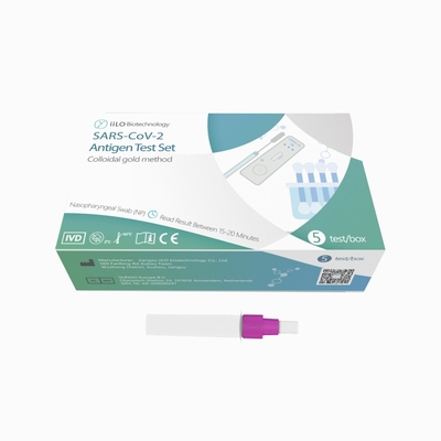 99% Accuracy Plastic SARS-CoV-2 Antigen Test Set Kit Nasopharyngeal Swab 5 piece